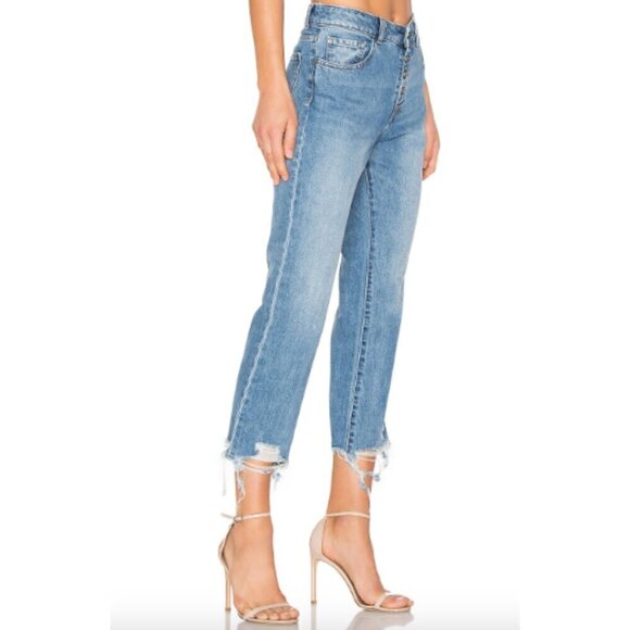 DL1961 Patti High Rise Straight Jeans in Vibrant Cropped Distressed Size 26 - Picture 3 of 12
